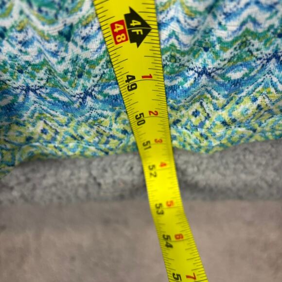 J Jill Dress Medium Blue Beachy Coastal Resortwear Cruise Stretchy Jersey Midi - Picture 7 of 8